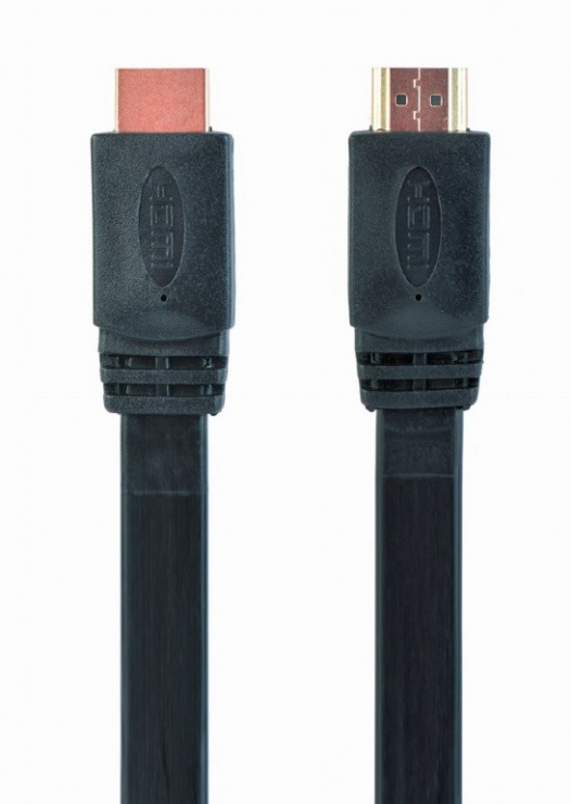 Imagine Cablu HDMI T-T v2.0 4K@60Hz Flat 3m Negru, Gembird CC-HDMI4F-10